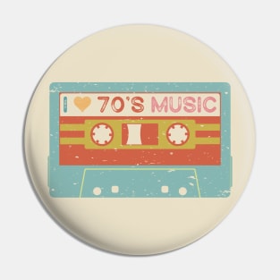 I Love 70's Music Pin