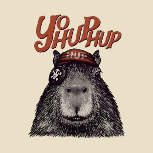 Capyrate - YoHupHup Red Pirate Capybara Yo Ho Ho Yohoho | Capy Yuzu T-Shirt