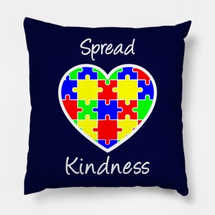 Autism Awareness Spread Kindness Heart Pillow