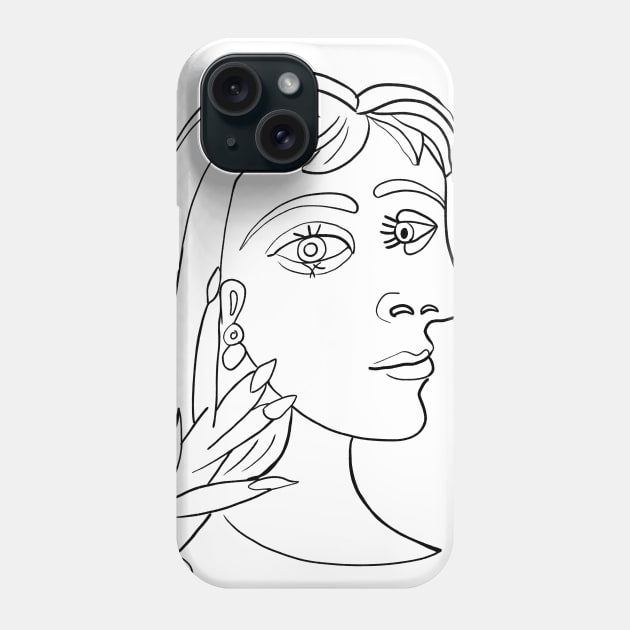 Picasso Woman's head #5 Lineart Phone Case by shamila
