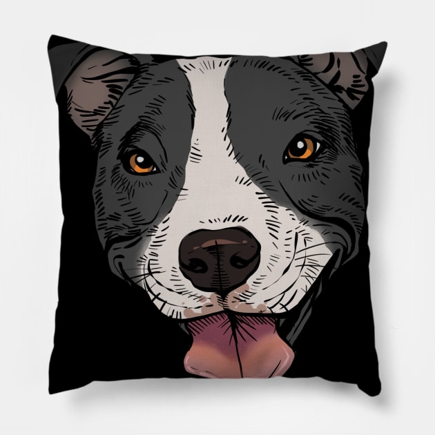 Pitbull Harmless Dangerous Owner Pillow by Pandemonium