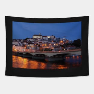 Old town, river, Mondego, Coimbra, Portugal, city, evening, dusk Tapestry