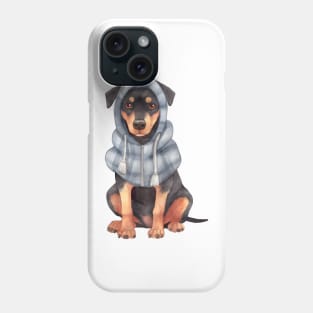 Watercolor Cozy Doberman Pinscher Dog Phone Case