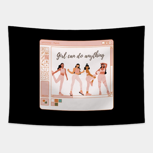 Girls can do anything Tapestry by Feminist Vibes