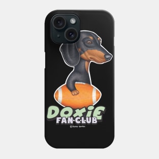 Funny Black Tan Doxie Holding a Football Phone Case