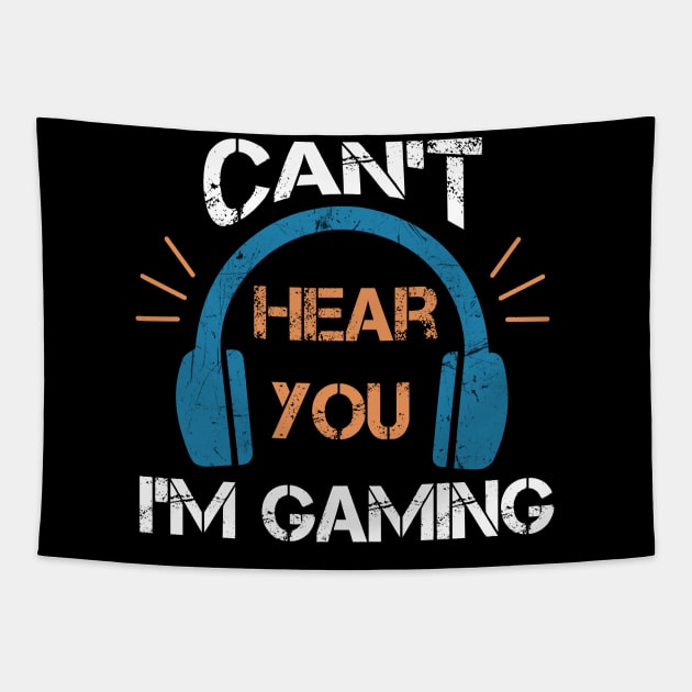 Headset Can't Hear You I'm Gaming - Funny Gamer Gift Tapestry by zerouss