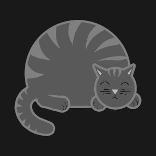 Sleepy Chubby Kitty - Gray T-Shirt