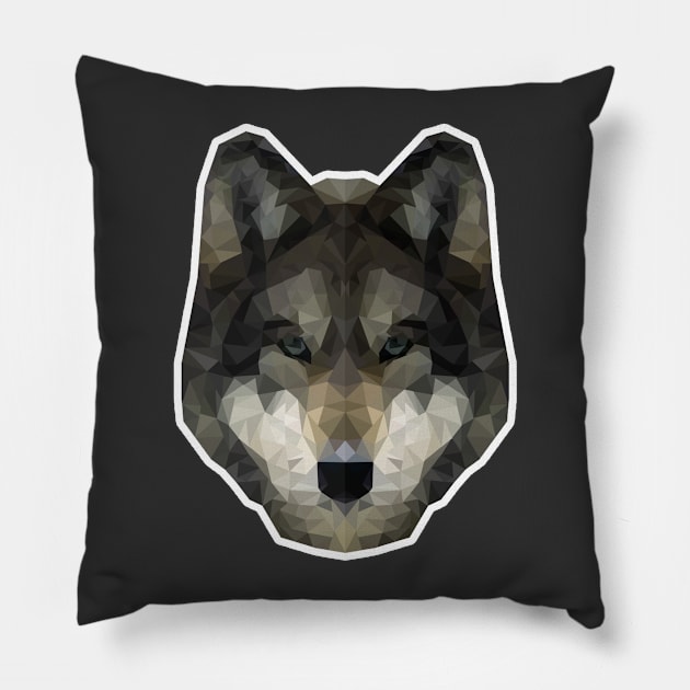 Poly Wolf Pillow by jesse_kyle_