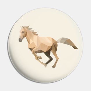 Palomino Low Poly Horse Pin