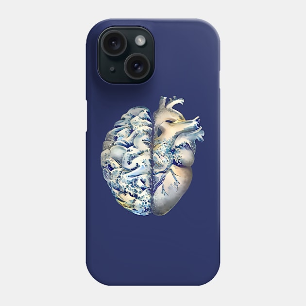 Big wave style, Right balance between head and brain or heart and feeling Phone Case by Collagedream