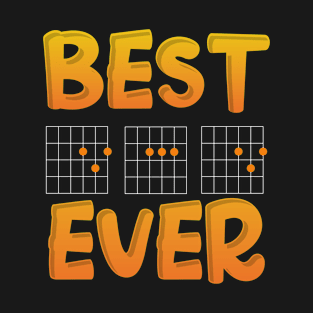 Best Dad Ever Guitar Shirt Dad Chords T-Shirt