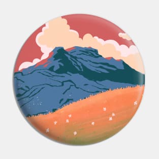 Mountain sunset Pin