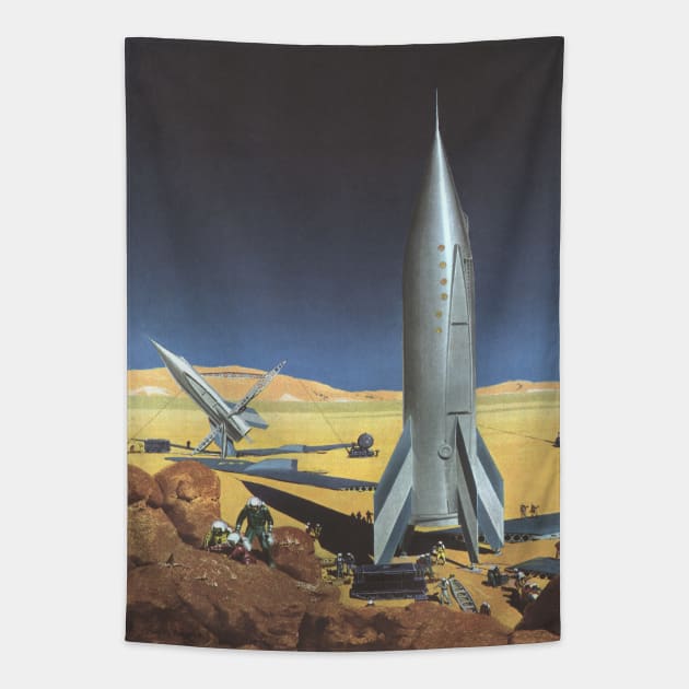 Vintage Science Fiction Tapestry by MasterpieceCafe