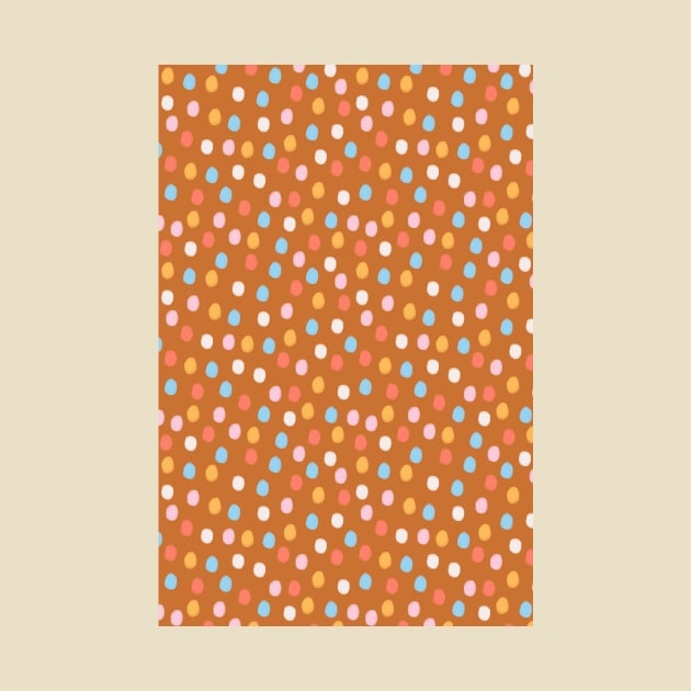 Festive confetti circles pattern in brown by Natalisa