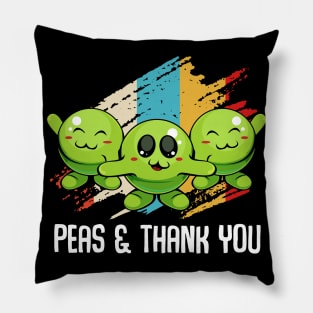 Peas - Peas & Thank You - Cute Vegan Pun Pillow