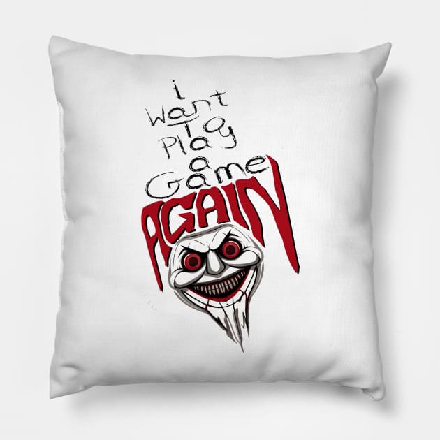 SAW X ( saw 10 ) I Want To Play A Game movie billy puppet Pillow by ironpalette