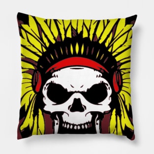 Skul Indian Headdress Pillow