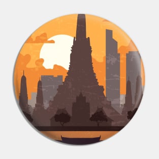 Bangkok, Thailand Retro travel poster Pin