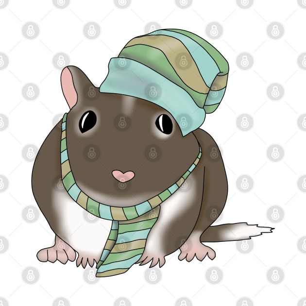 Brown Gerbil winter hat and scarf by Becky-Marie