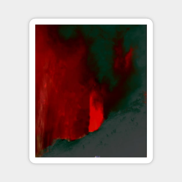 Digital collage, special processing. Red castle, where monster live. But not a monster, source of true love. Red and green. Magnet by 234TeeUser234