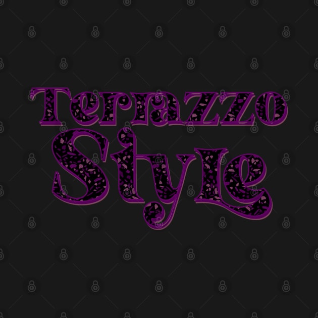 TERRAZZO STYLE- TYPOGRAPHY WITH MOSAIC PATTERN DARK PINK by iskybibblle