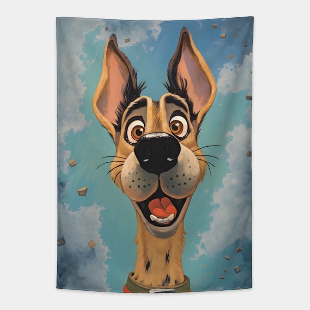 German Sheperd Dog Tapestry by TooplesArt