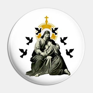 Holy Eucharist with Jesus Christ and the Holy Spirit Pin