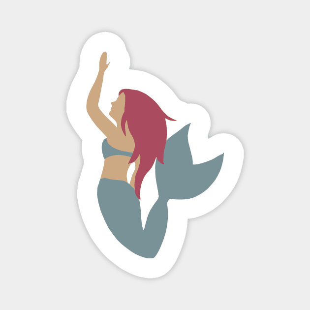 Mermaid with Pink Hair and a Green Tail Magnet by A2Gretchen