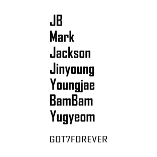 GOT7 forever Members names black T-Shirt