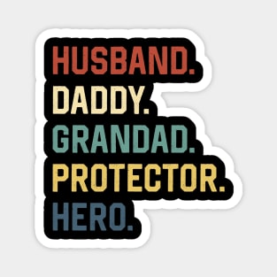 Fathers Day Shirt Husband Daddy Grandad Protector Hero Gift Magnet