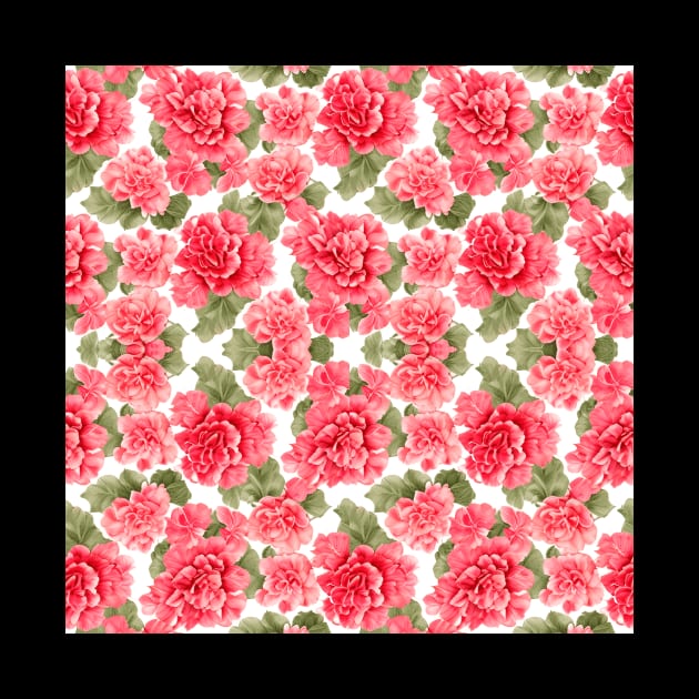 Floral Pattern Begonia Flowers by ImaginativeInkPOD