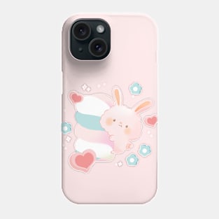 Bunny hugging a marshmallow Phone Case