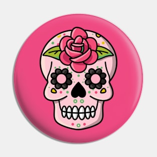 Skull rose and love Pin