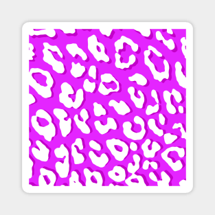 White Leopard Print Pink Magnet