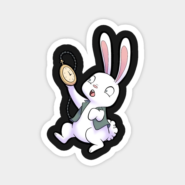 "I'm Late!" White Rabbit Alice in Wonderland Character Magnet by PaperRain