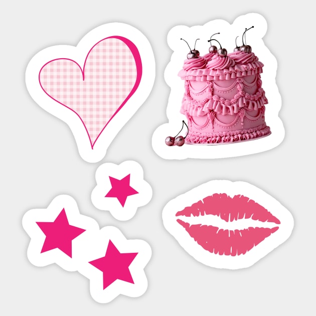 Neon Pink Aesthetic Sticker Pack - Y2k - Sticker