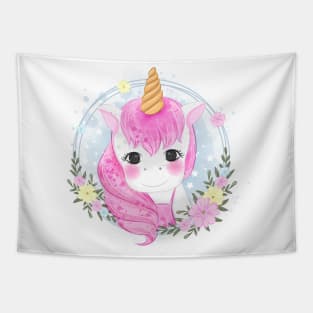 Cute Drawing Unicorn Tapestry