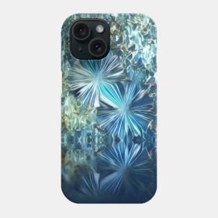 Etched glass dreamy cobalt blue flowers Phone Case