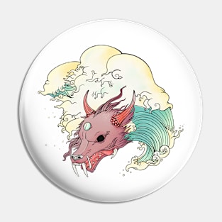 Asian Wave Dragon Pin