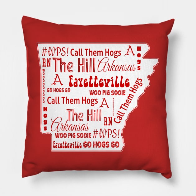 Arkansas Map for Arkansas Fans Pillow by Arkansas Shop