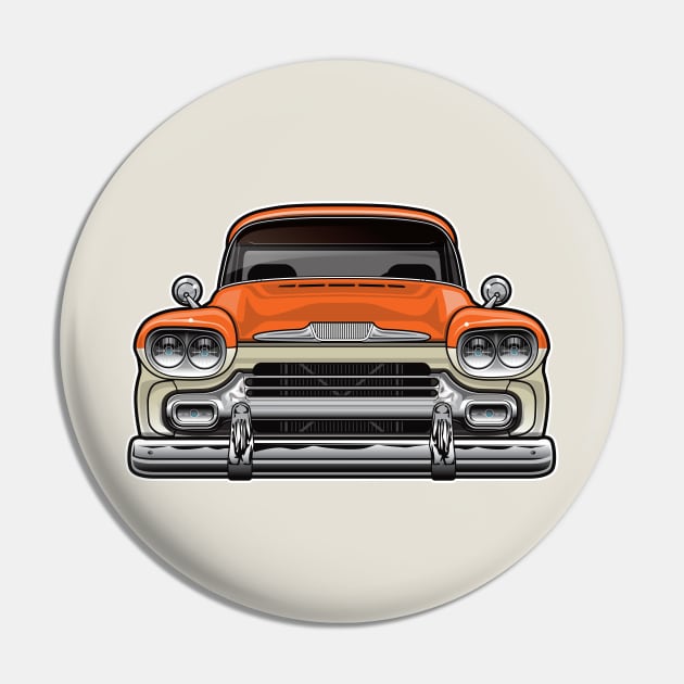 1958 Chevy Apache Orange Pin by RBDesigns