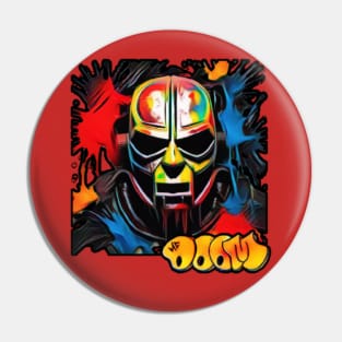 mf doom mask : water paint abstract design Pin