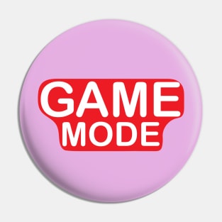 Game Mode white text on red  Design for kids and gamers Pin