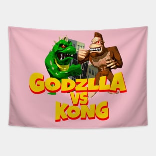 Godzilla vs Kong - Parody Rampage Games Tapestry