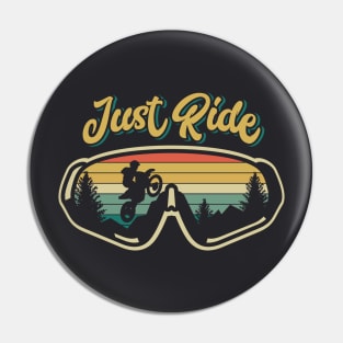 Just Ride // Retro Sunset Motocross Goggles Pin