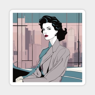 Mysterious Muse Art Deco Patrick Nagel 80s Magnet