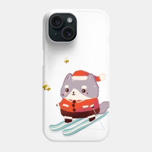 Skiing Santa Cat Phone Case