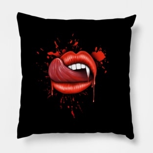 Vampire lips vamp teeth Pillow