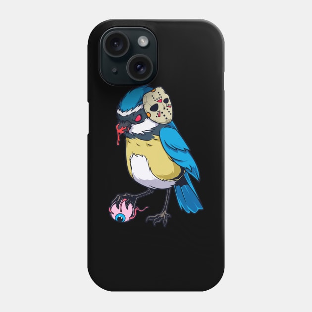 Monster Animals - Horror Blue Tit Phone Case by Modern Medieval Design