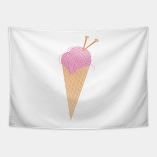 Knitting Ice Cream Cone Tapestry